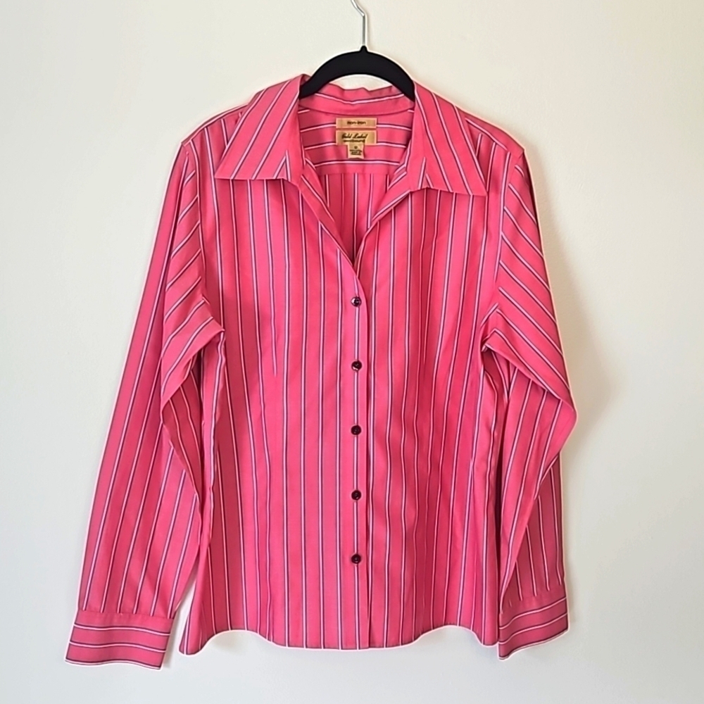 Westbound Gold Label Red Stripe Button Down Shirt Size 12